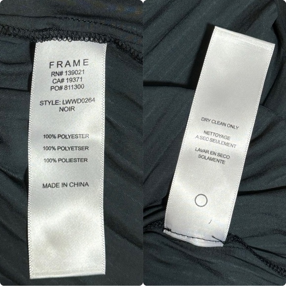 Frame Atelierla Rouge Pleat V Flouncy Dress Drop Waist Noir Black Y2K - Picture 6 of 6